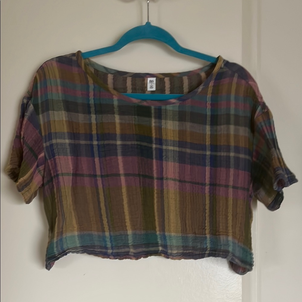 Plaid Multicolor Cropped Top